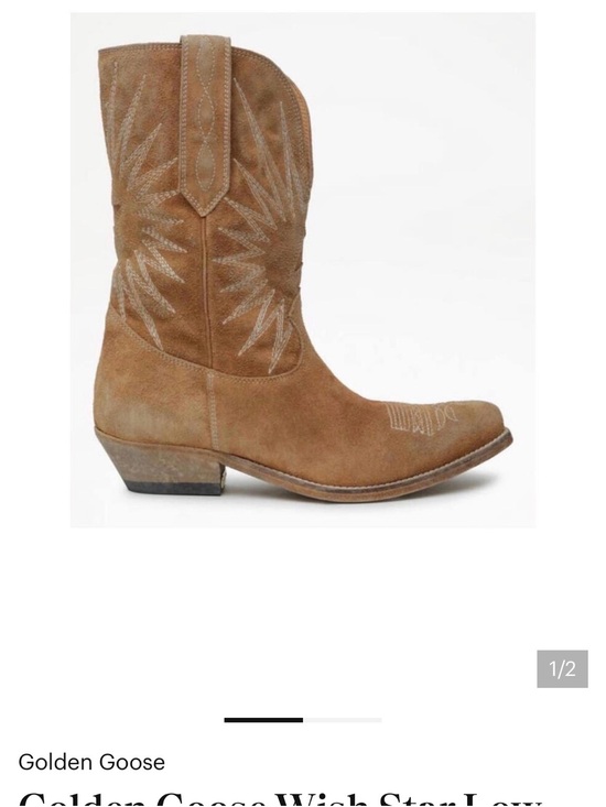 Golden Goose Shoes - Golden Goose Suede Western Cowboy Boots in Taupe